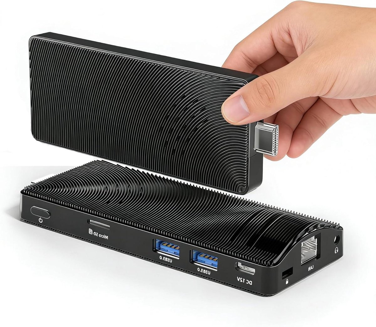 Mini PC Stick - Compacte Computer - Zakelijk Gebruik - Passief Gekoeld - 4K 60Hz - Zwart