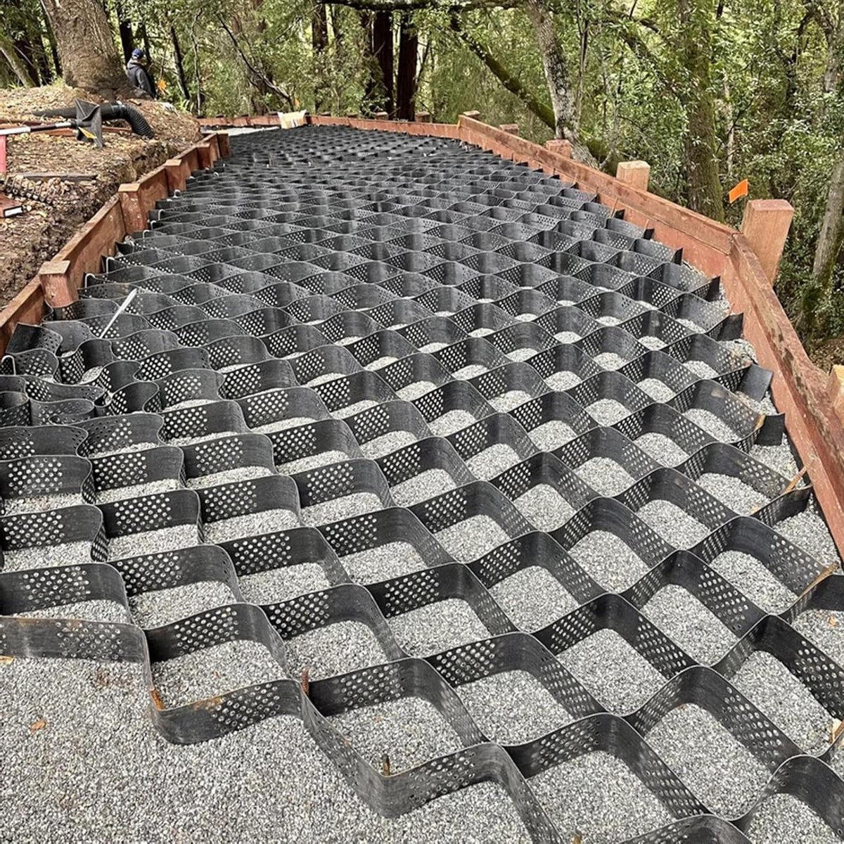 Grindrooster Tuinpad - Bodemstabilisator Raster - Oprit Stabiliseren - Duurzaam HDPE Materiaal - 3 x 5 Meter - Zwart