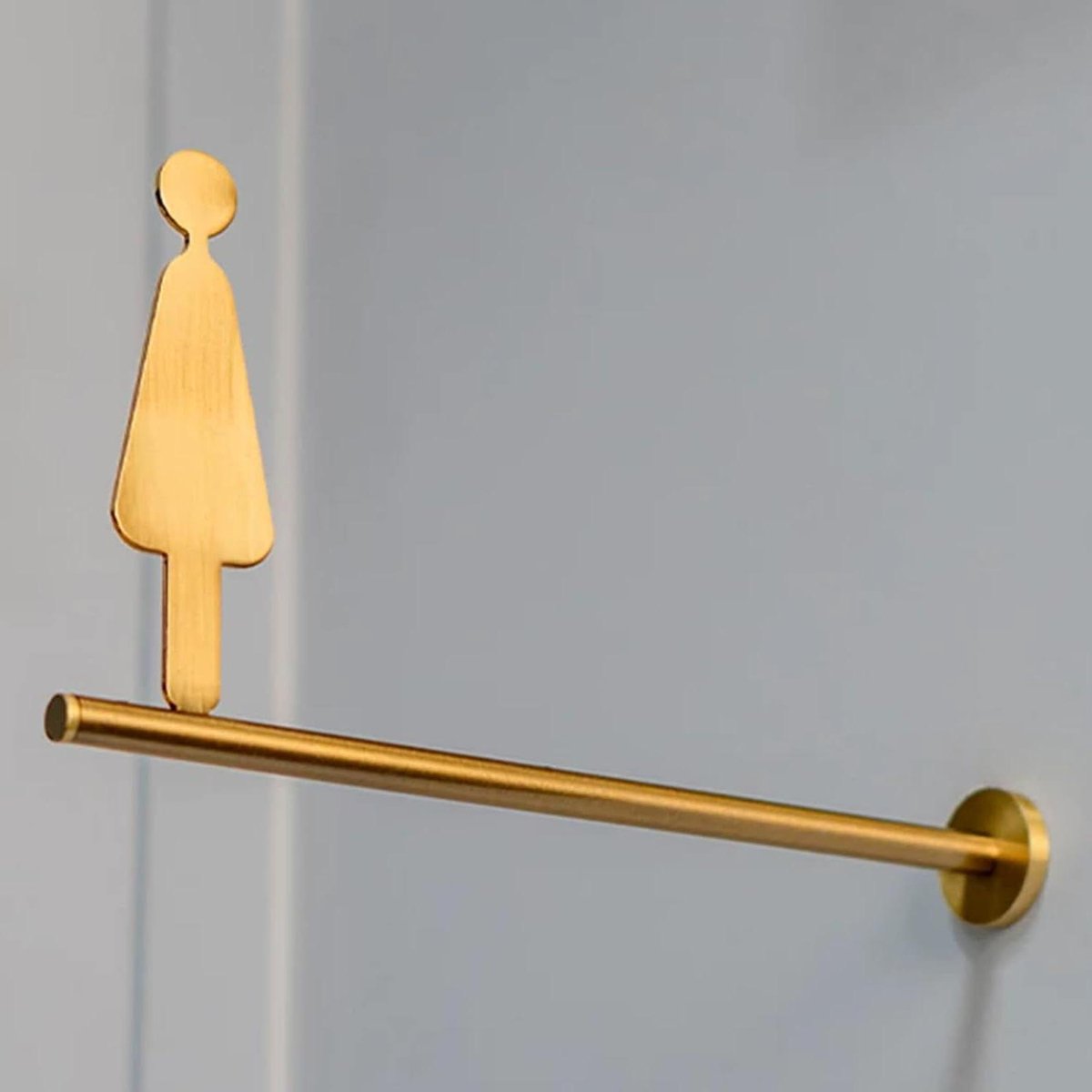 Toiletbord Metaal - Badkamerbord Dubbelzijdig - Bedrijven en kantoren - Stijlvol silhouetdesign - 31 x 16 cm - Goud