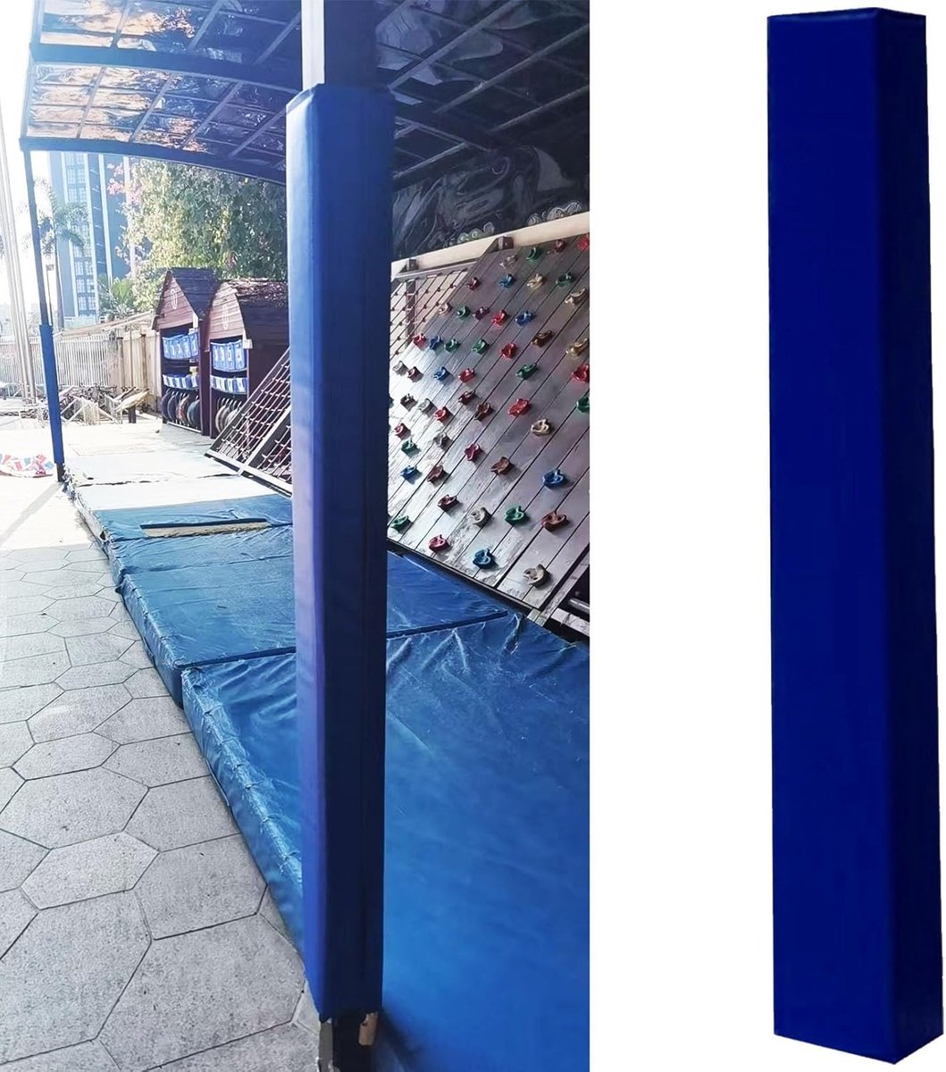 Schuimvulling Paal - Paalkussen Bescherming - Basketbal Veiligheid - Vierzijdige Anti-botsing - 152 cm Lengte - Zwart