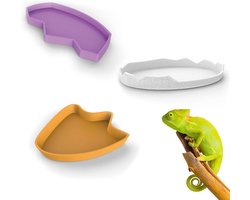 3-Delige Voedings- en Waterbak voor Reptielen, Schildpadden en Hagedissen