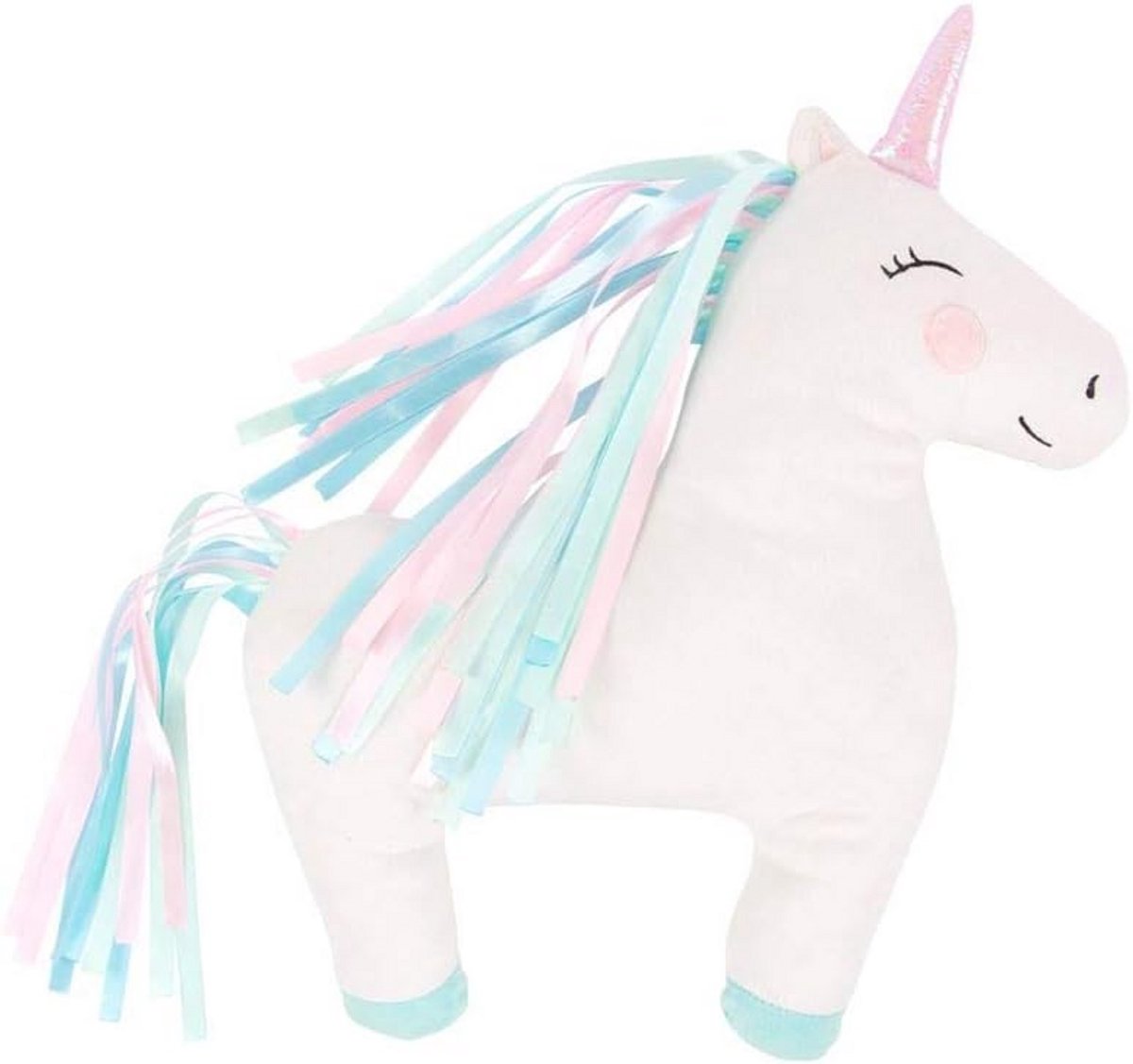 Decoratief Eenhoorn Kussen - Regenboog Pluche Sierkussen voor Kinderkamer of Bank