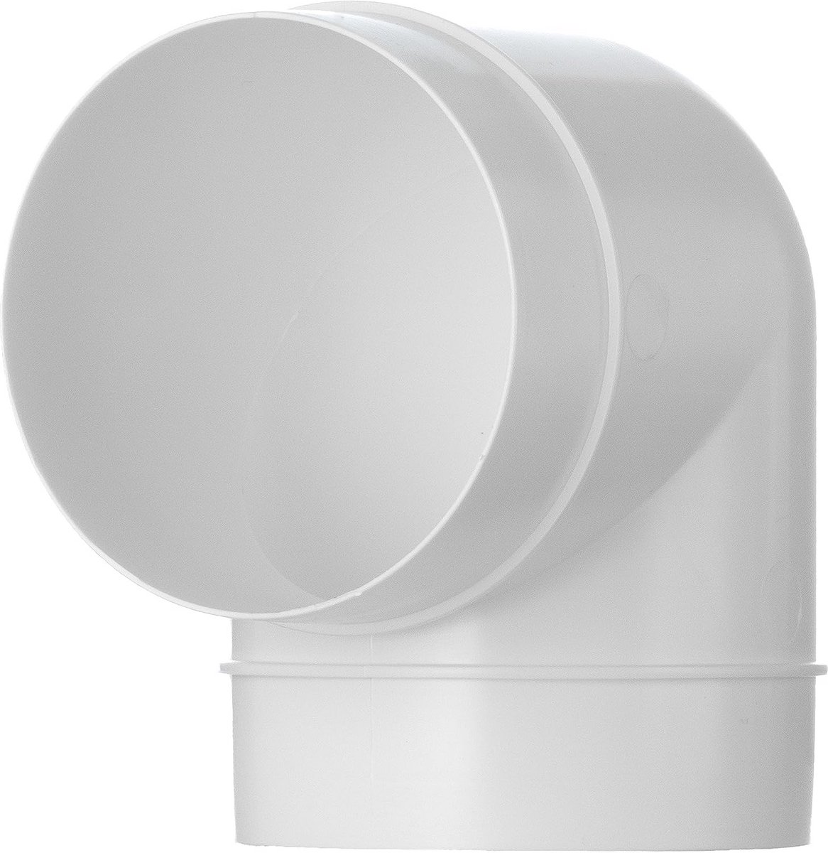 Boog connector Ø 125 mm voor ventilatiebuis - PVC verbindingsstuk voor luchtleidingen