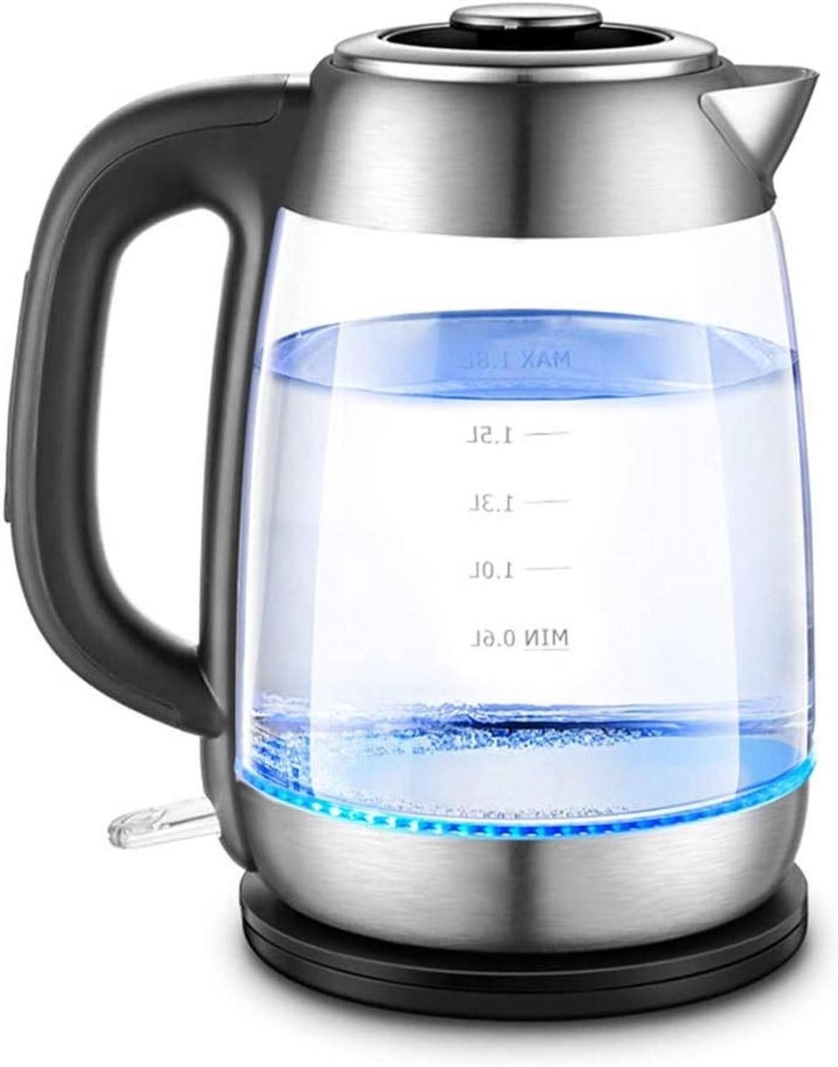 Elektrische Waterkoker - Glas Waterkoker - Snel Water Koken - Verlicht LED - 8L Capaciteit - Zilver