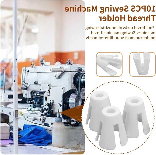 Set van 10 Draadhouders voor Naaimachines - Plastic Cone Holders voor Industrieel Gebruik, Ideaal voor Serger en Spoel Draad — afbeelding 2