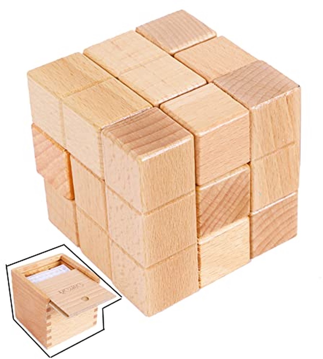 Houten Soma Cube - Breinbreker Puzzel voor Jong en Oud - Uitdagende IQ Puzzel en Wiskundepuzzel - Perfect Cadeau voor Hem