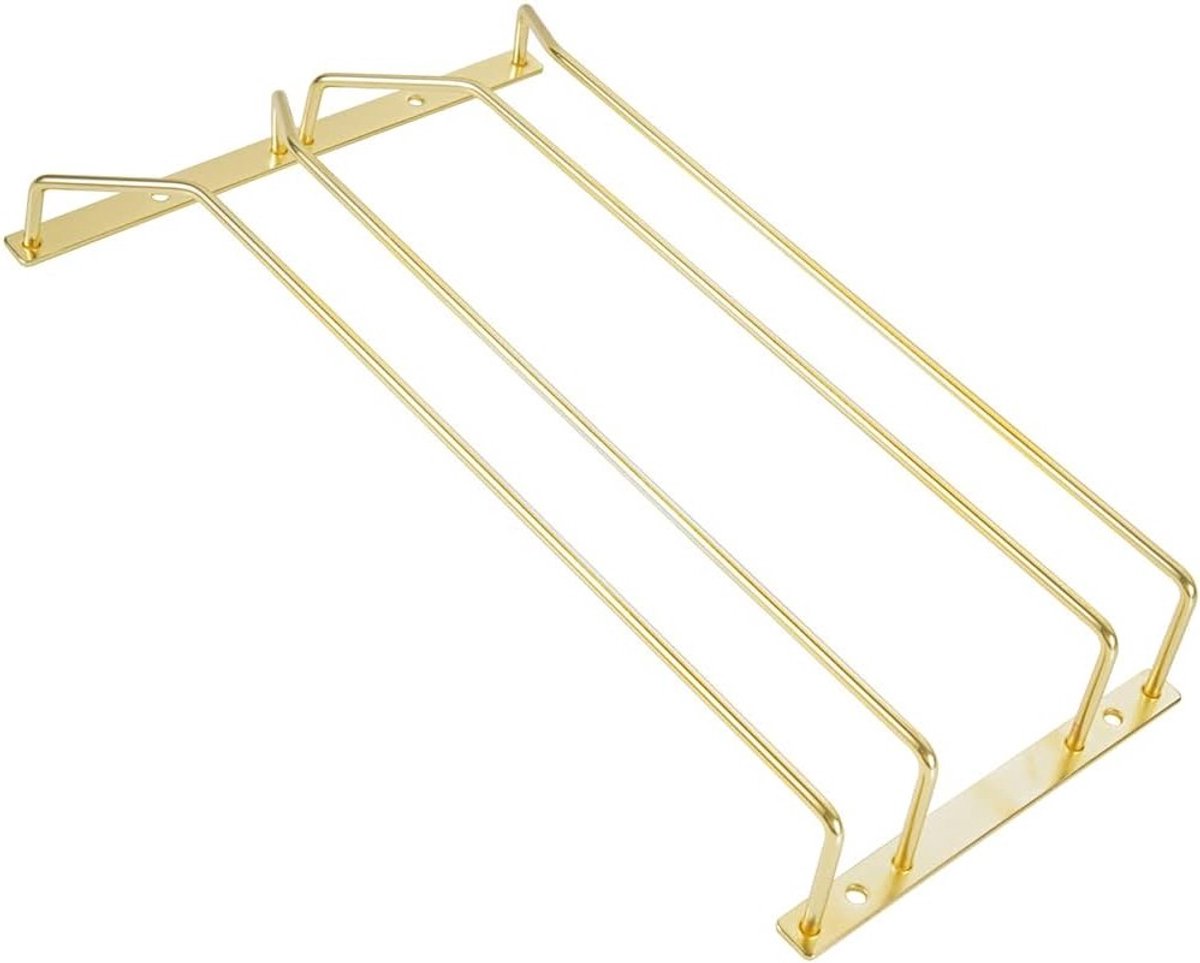 Hangende glazenhouder voor wijn en melk, 14 inch, onder kast, ideaal voor keuken en bar, 2 rijen opslag