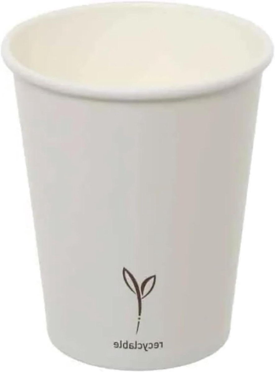 Wegwerp Bekers - Papieren Bekers - Feestjes en Evenementen - Individueel Verpakt - 200 ml - Wit