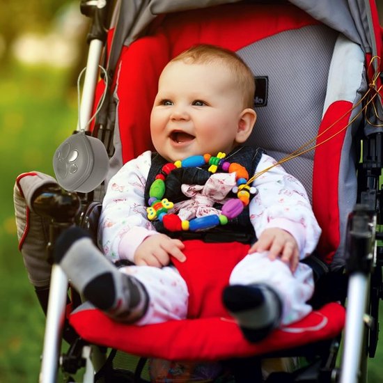 Fopspeenhouder - Speenkoord houder - Baby spullen opbergen - Stofdicht en schoon - 75 x 75 cm - Grijs — afbeelding 2