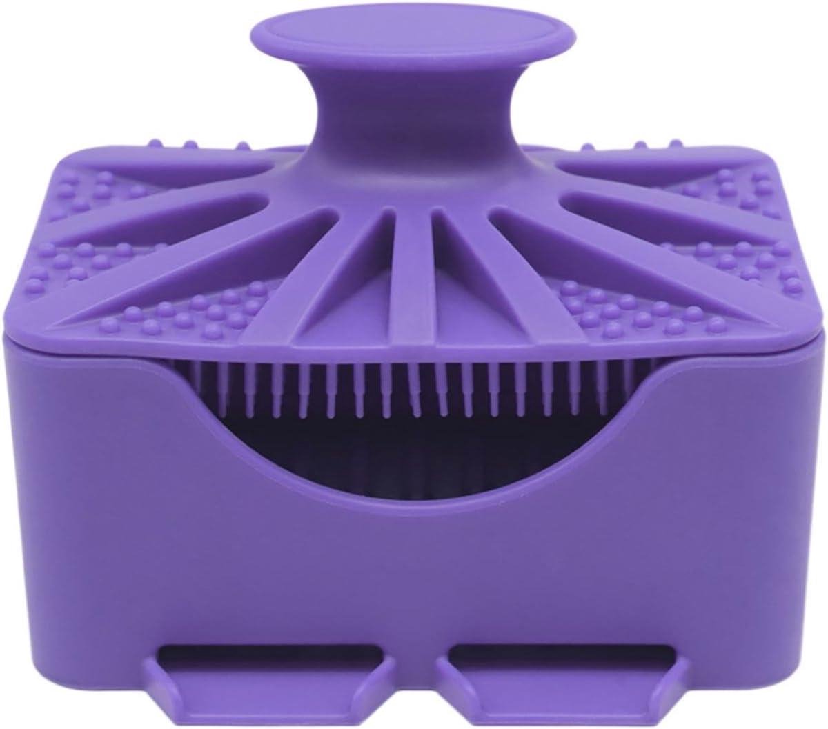 Siliconen Bewaardoos - 2-in-1 Houder - Hygiënisch Werken - Lekvrij Ontwerp - 14x10x9 cm - Paars