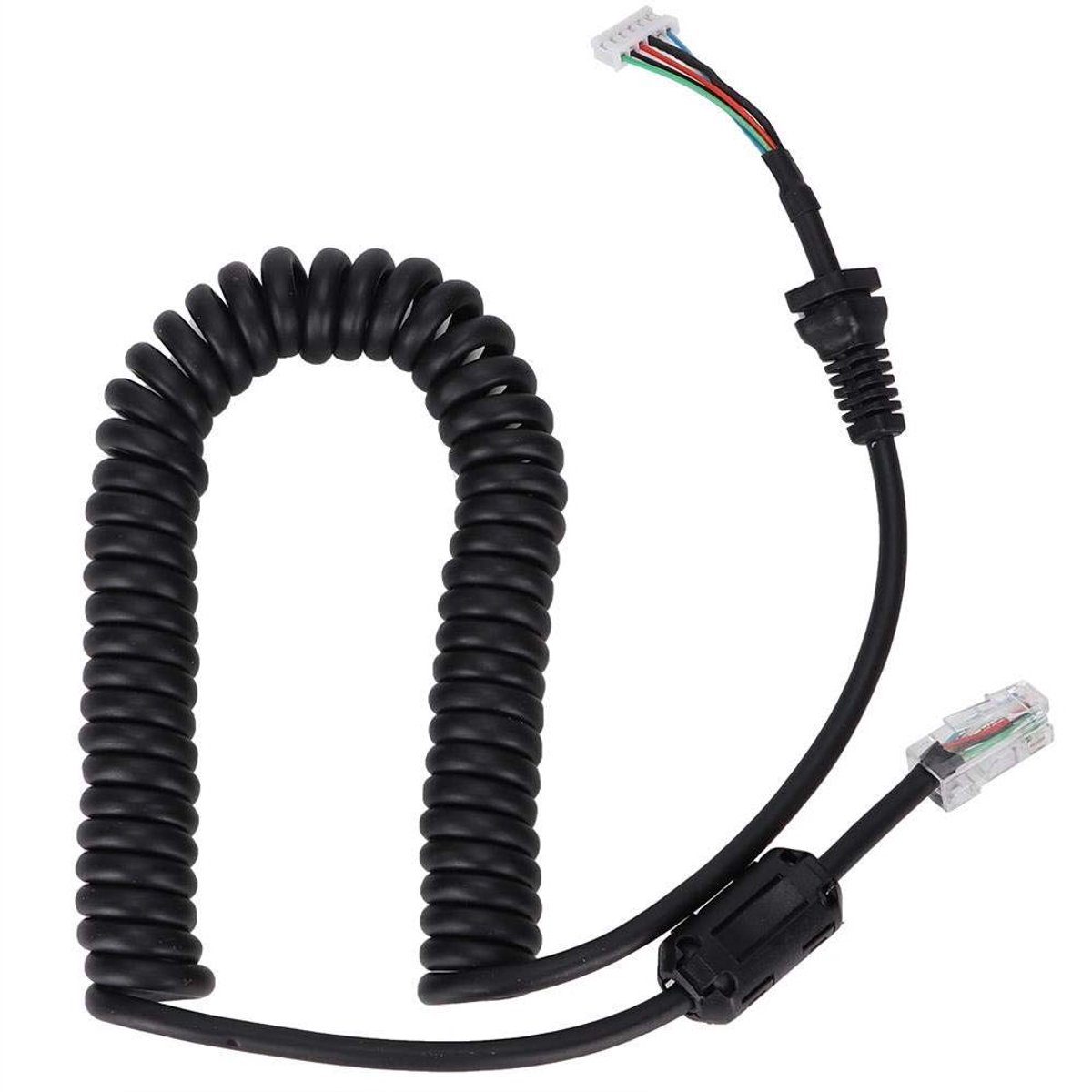 Microfoon Kabel - Handmicrofoon Kabel - Radio Communicatie - Magnetische Ring - 6-Pin - Zwart