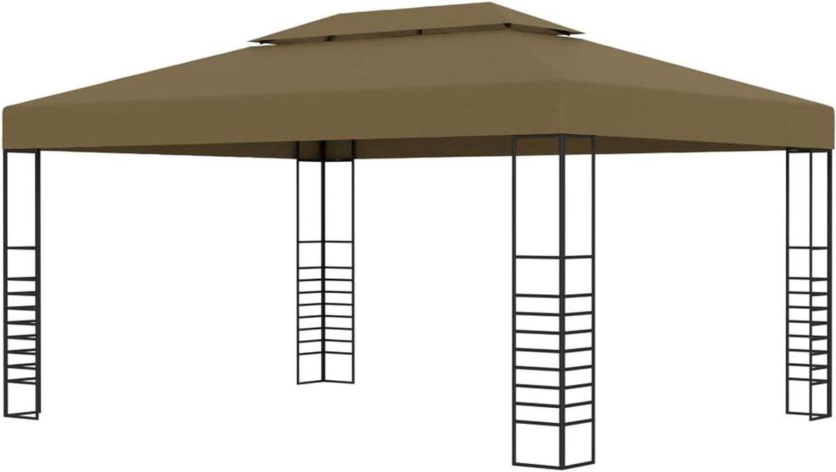 Tuinpaviljoen - Partytent Prieel - Buitenfeesten Organiseren - Waterdicht Polyester Dak - 400 x 300 cm - Taupe