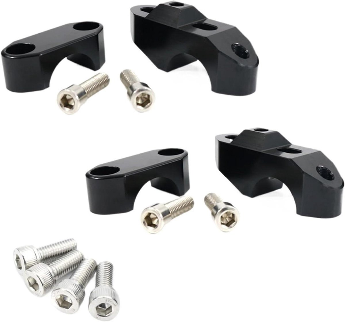 Motorfiets Stuur Riser - Verhoogde Handgrepen - Comfortabeler Rijden - 258 mm Hogere Positie - 1 1/8 inch - Zwart
