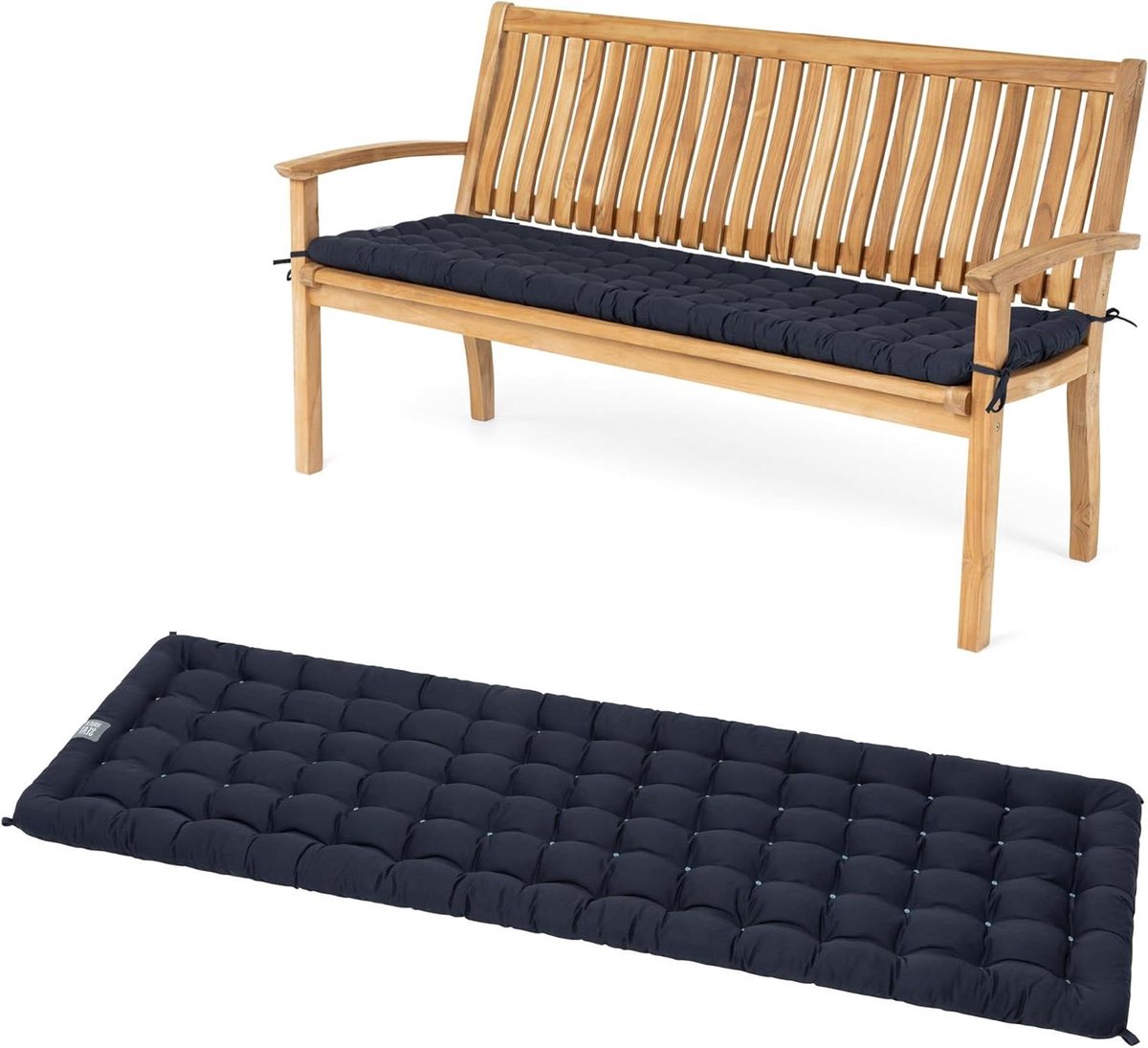 Tuinbankkussen - Zitkussen Bank - Comfortabel Zitten - Orthopedisch Ontwerp - 110 x 48 cm - Marineblauw