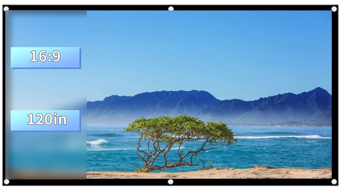 OmGoods - Dailygoody - Draagbaar Rolscherm - Projectiescherm 60-120 inch - Ideaal voor Thuisbioscoop - Opvouwbaar en Lichtgewicht - Perfect voor Camping en Buit