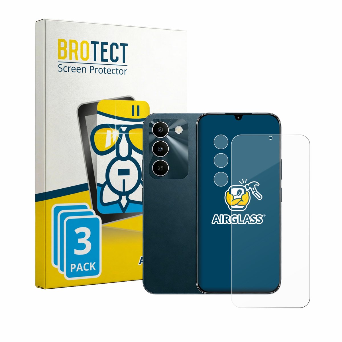 Screenprotector 3 Stuks voor realme C100 5G (Voor+Camera) Beschermglas transparant
