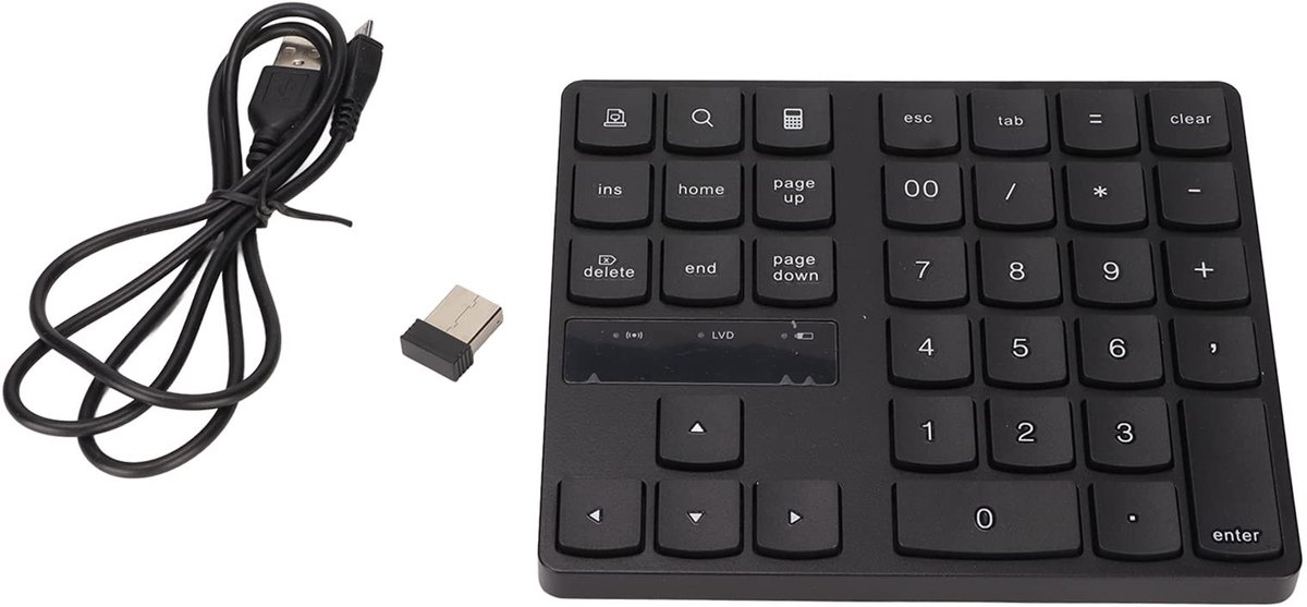 OmGoods - Dailygoody - Draadloos Numeriek Toetsenblok - Ergonomisch - Draagbaar - Stil - 35 Toetsen - Geschikt voor Pc Laptop Desktopcomputer