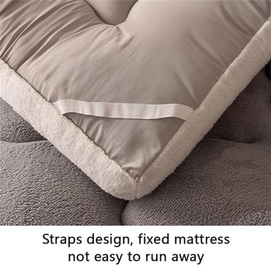 Futon Vloermatras - Tatami Matras Campingmat - Comfortabel Slapen - Gelijkmatige Vulling - 120x200 cm - Grijs — afbeelding 2