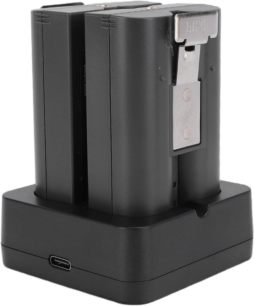Vervangende Batterijen - Camerabatterijen - Beveiligingscamera Voeding - Dubbel Oplaadstation - 6500mAh - Zwart