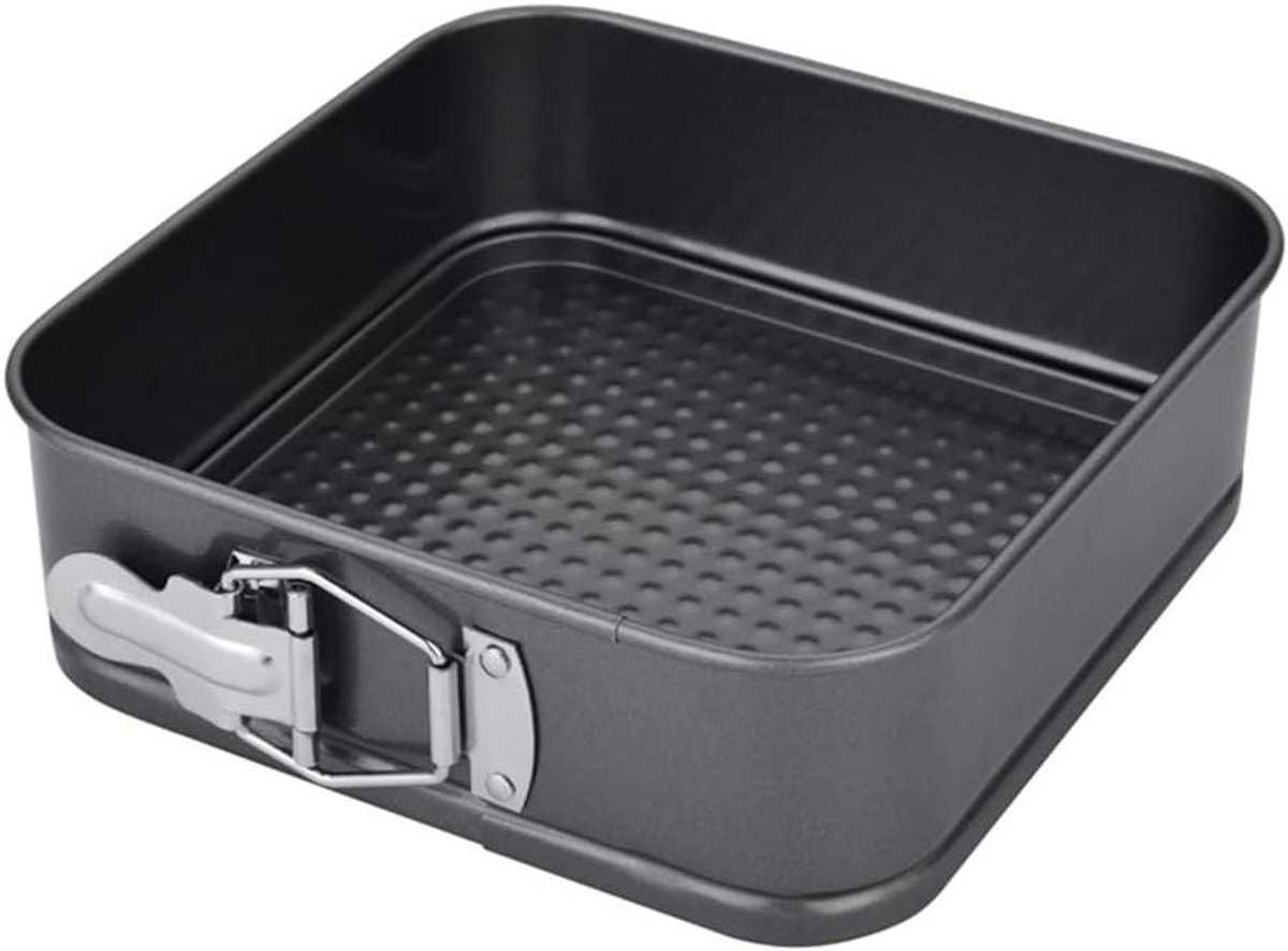 Vierkante springvorm - Bakvorm taart - Zelf taarten bakken - Anti-aanbaklaag - 28 cm - Grijs