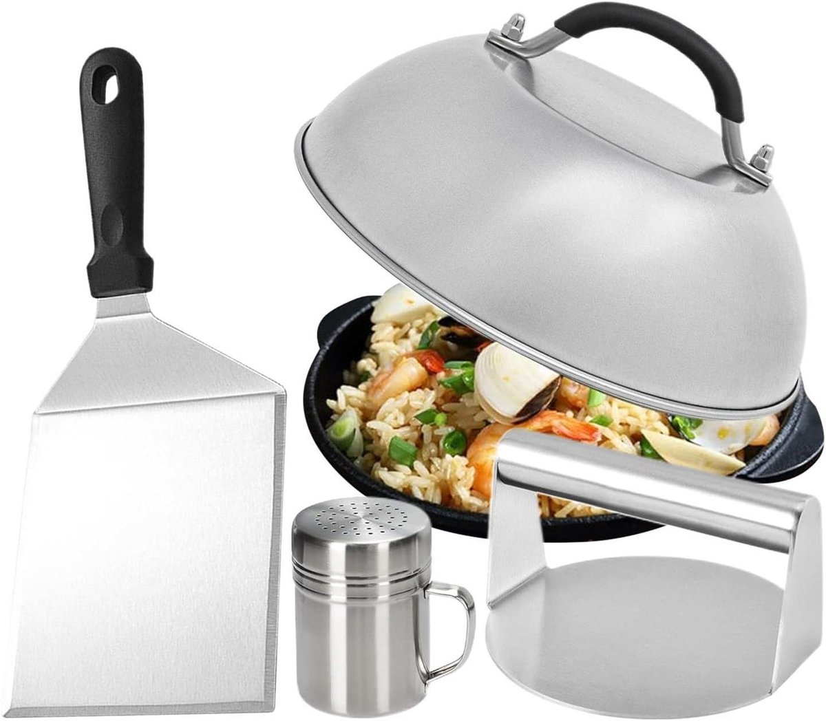 Burger Smash Kit - Smash Patty Set - Burgers Maken - Voedselveilig RVS - 37 x 30 x 10.8 cm