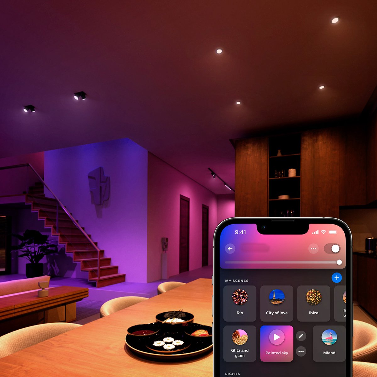 Philips Hue Resonate Wandlamp voor Buiten Up & Down (Zwart) - 2 stuks - Wit en Gekleurd Licht - Hue White and Color Ambiance — afbeelding 4