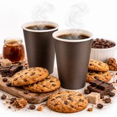 Koffiebeker Karton 80mm 240ml 8oz Zwart 100 Stuks- wegwerp papieren bekers - drank bekers - milieuvriendelijk
