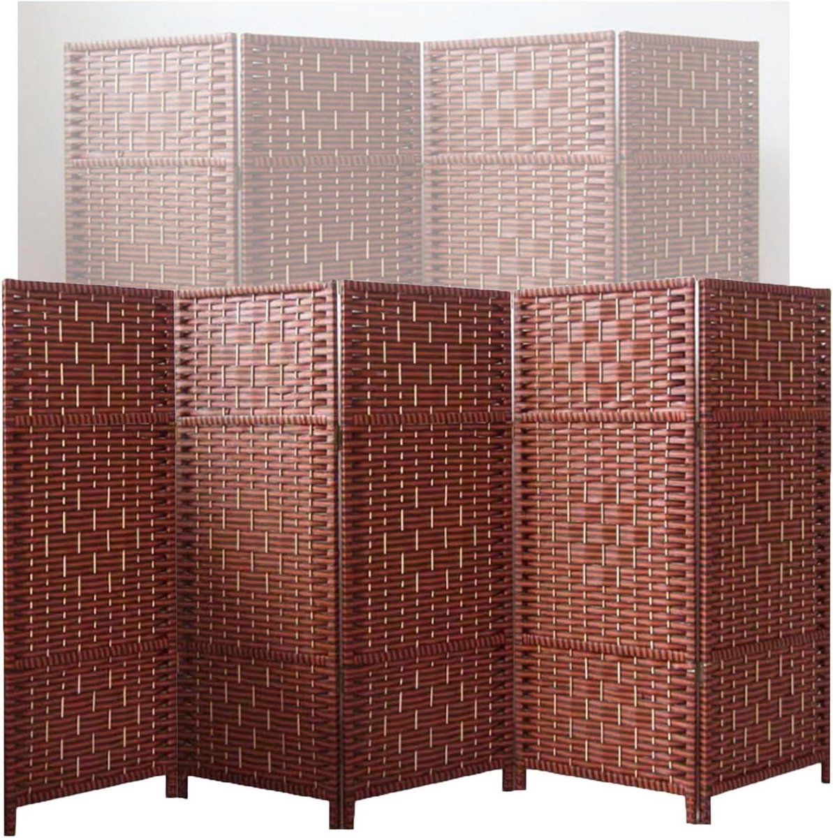 Kamerscherm Panelen - Vrijstaande Scheidingswand - Privacy Creëren - Handgeweven Rotan - 5