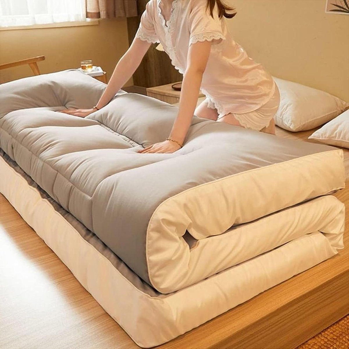 Opvouwbare Matras - Gastematras Vloerbed - Comfortabel Slapen - Ergonomisch Ontwerp - Full Size - 005