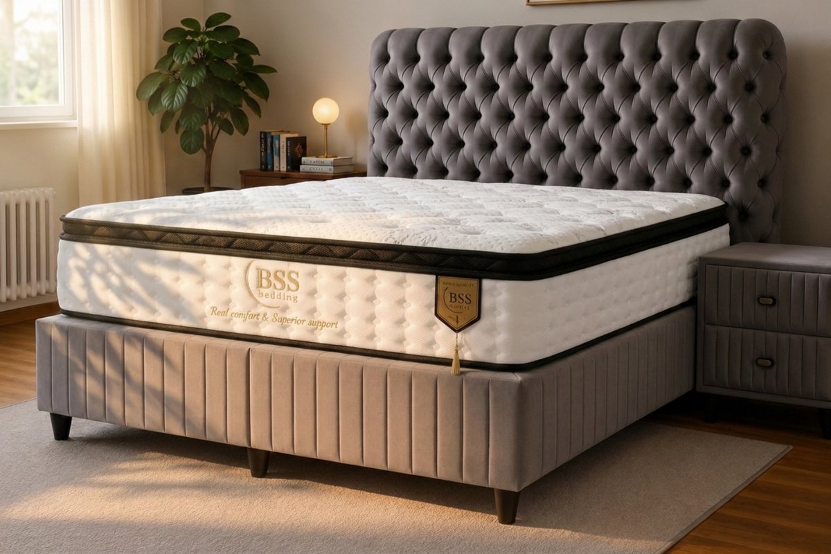 BSS Bedding Fluffy Paris - Boxspring - Boxspring met Opbergruimte - 160x200 - Grijs