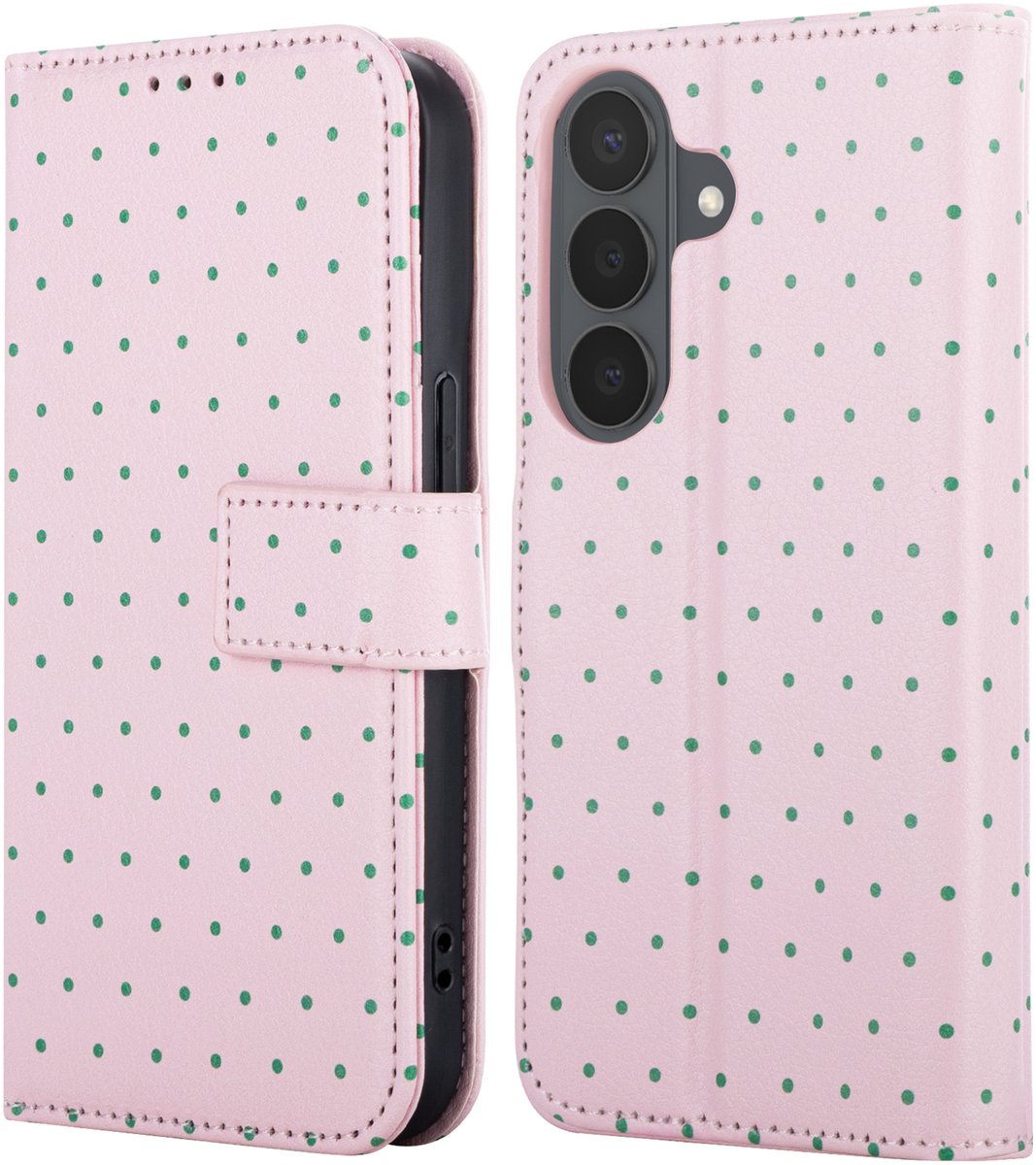 imoshion Hoesje - Geschikt voor Samsung Galaxy S26 - Design Bookcase smartphone - Happy Dots
