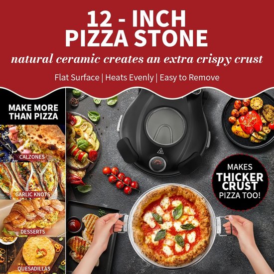 MakkelijkMooi Electrische Pizza Oven - Pizzarette - Extra hoge temperatuur tot 420°C - Instelbare Boven- en Onderwarmte - 32 cm — afbeelding 5