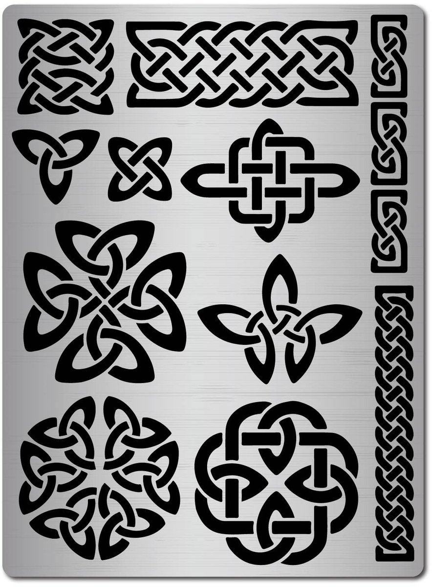 Solidchoice - Dailygoody - Metalen Triquetra Knoop Sjabloon - Herbruikbare Schablonen - Voor Schilderen - 14,5 x 10,7 cm - Keltische Motieven - Geschikt voor Hout e