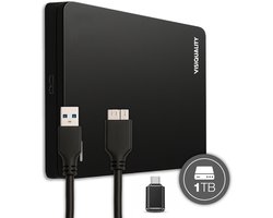 VisiQuality High-Speed Externe Harde Schijf 1 TB - Draagbare Harde Schijf USB 3.0 - Voor Windows & Mac - Xbox & PS4 games - Compact - Met handleiding - Zwart