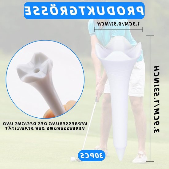 Dailygoods- Golf Tees 39 mm - 30 Stuks - Kunststof - Antislip - Schokbestendig van Dailygoods — afbeelding 5