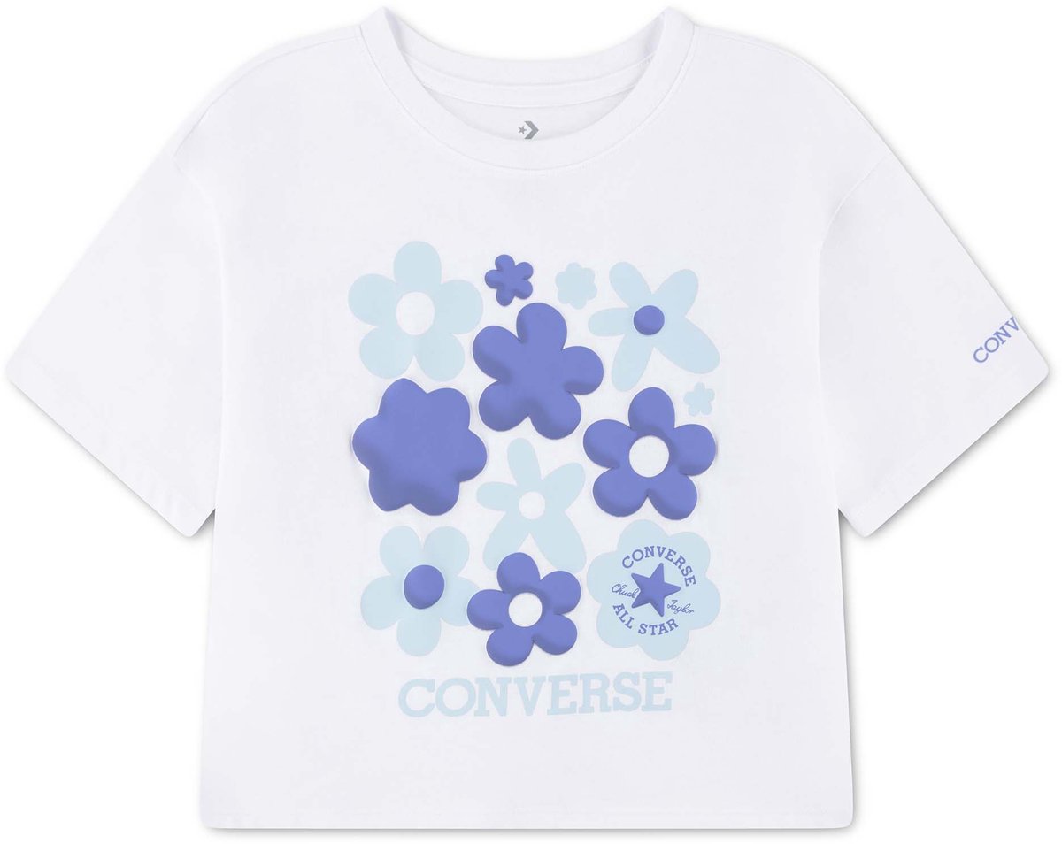 Converse Cnvg Bubbly Floral Tee T-Shirt Fashion Wear Kinderen Wit