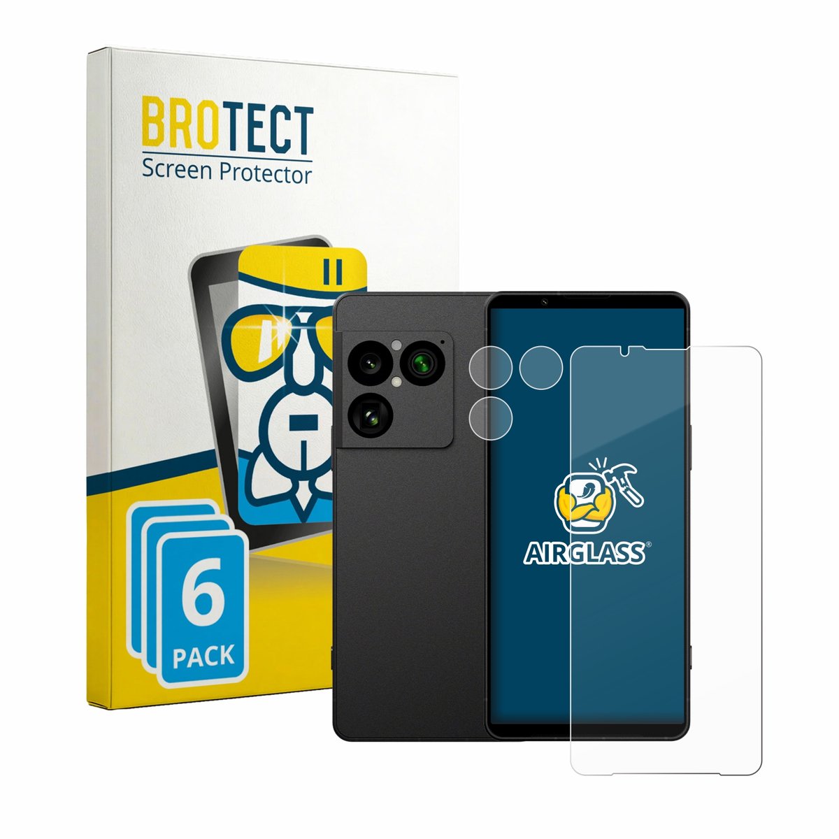 Screenprotector 6 Stuks voor Sony Xperia 1 VIII (Voor+Camera) Beschermglas transparant
