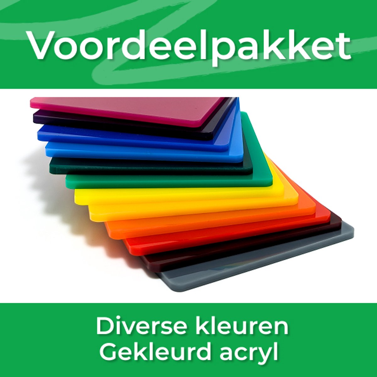 Voordeelpakket: 3mm Gekleurd - 9 platen