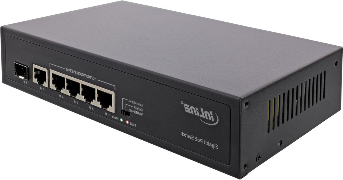 Gigabit Netwerk Switch - PoE+ Switch - Netwerk Upgrade - 5 Poorten 65 Watt - Desktop Model - Zwart