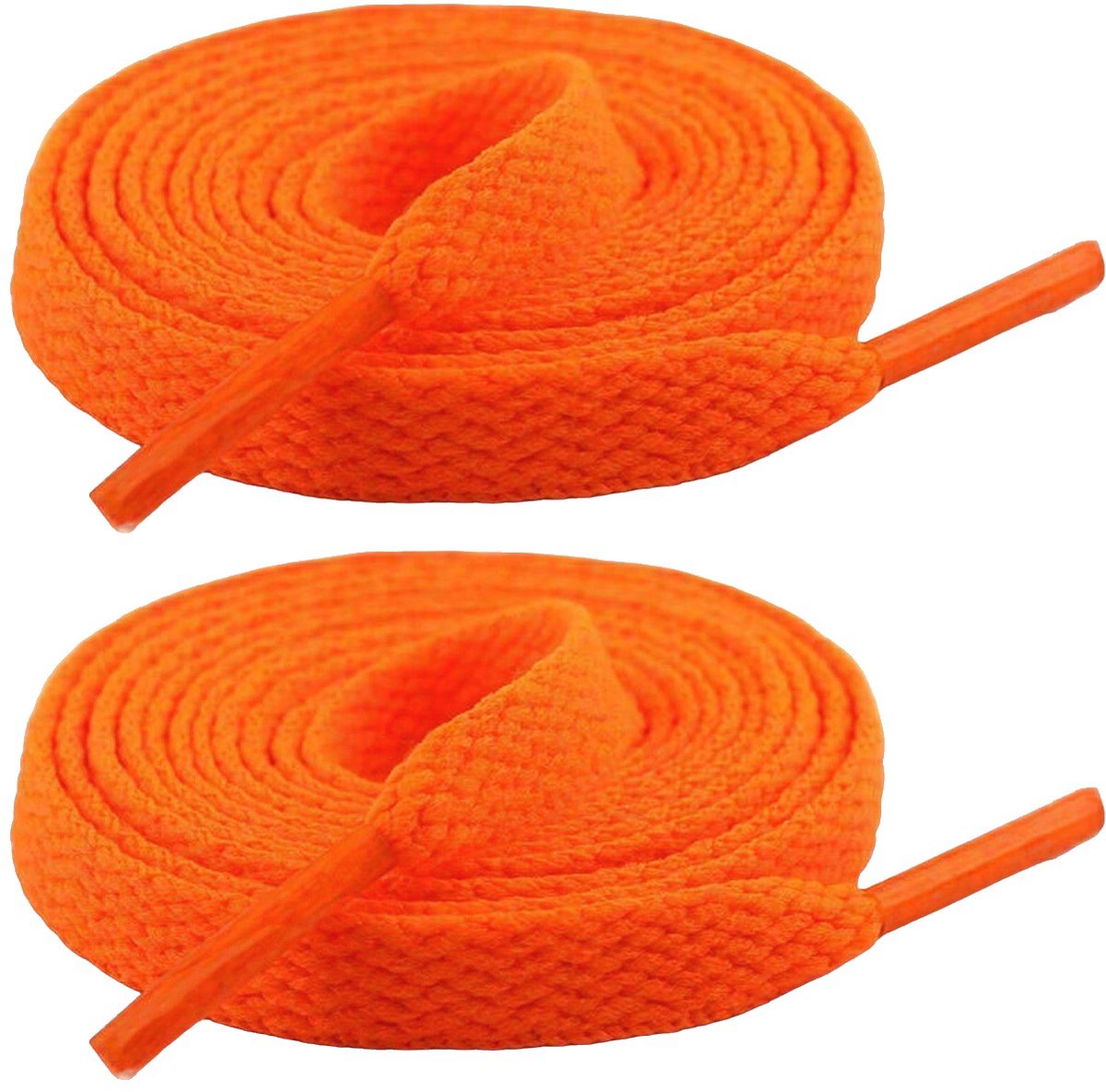 Fako Fashion - Schoenveters - Veters - Plat - 8mm - 120cm - 1 Paar - 2 Stuks - Oranje