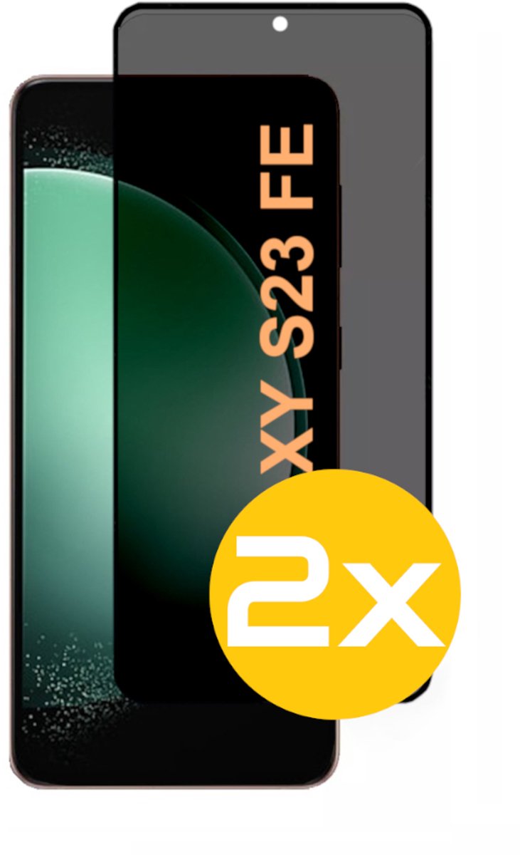 Privacy Screenprotector Geschikt Voor Samsung S23FE (Fan Edition) - Volledige Beschermglas - 2 Stuks