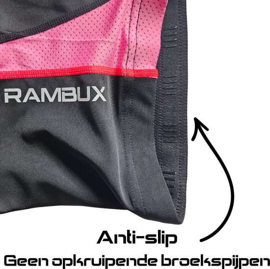 RAMBUX® - Fietsbroek Dames met Zeem - MTB Broek - Zwart Roze - Mountainbike - Fietskleding Short - Sportbroek - Maat L van RAMBUX — afbeelding 4