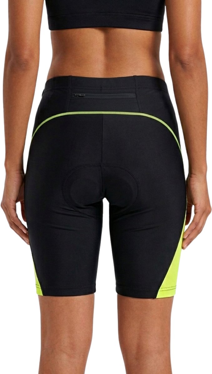 RAMBUX® - Fietsbroek Dames met Zeem - MTB Broek - Zwart Geel - Mountainbike - Fietskleding Short - Sportbroek - Maat L van RAMBUX — afbeelding 2