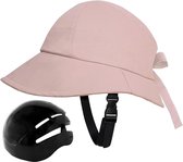 Casque de vélo pour adultes, élégant amovible ajustable coupe-vent unisexe large bord pour sports outdoor - Beige