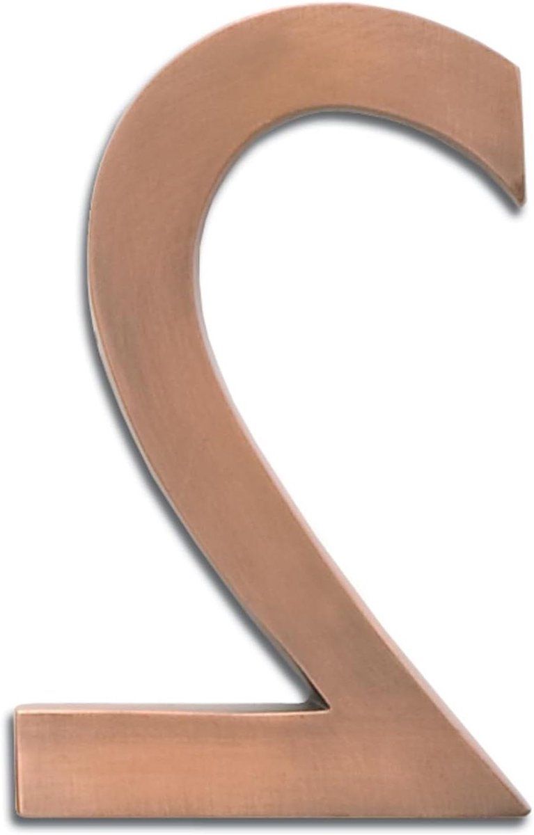 Huisnummer - Drijvend nummer - Huisidentificatie - Massief messing - 4 inch - Antiek koper
