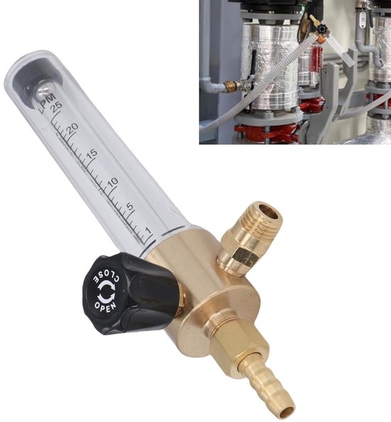 Gasstroommeter - Vlotterbal meter - Industriële meting - Nauwkeurige regeling - 1-25L - Zilver — afbeelding 5