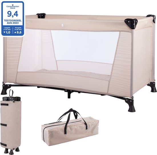 Cabino Campingbedje / Reisbedje Opvouwbaar – 120 x 60 cm - Dune Beige