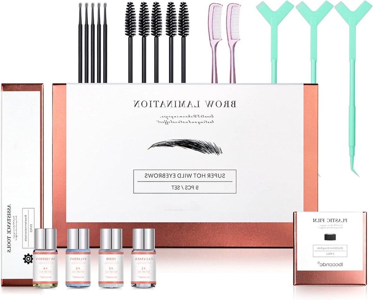 Professionele Set voor Wenkbrauwlaminatie en Wenkbrauwlifting, Voor Volle en Perfecte Wenkbrauwen, Semi-Permanente Behandeling voor de Salon