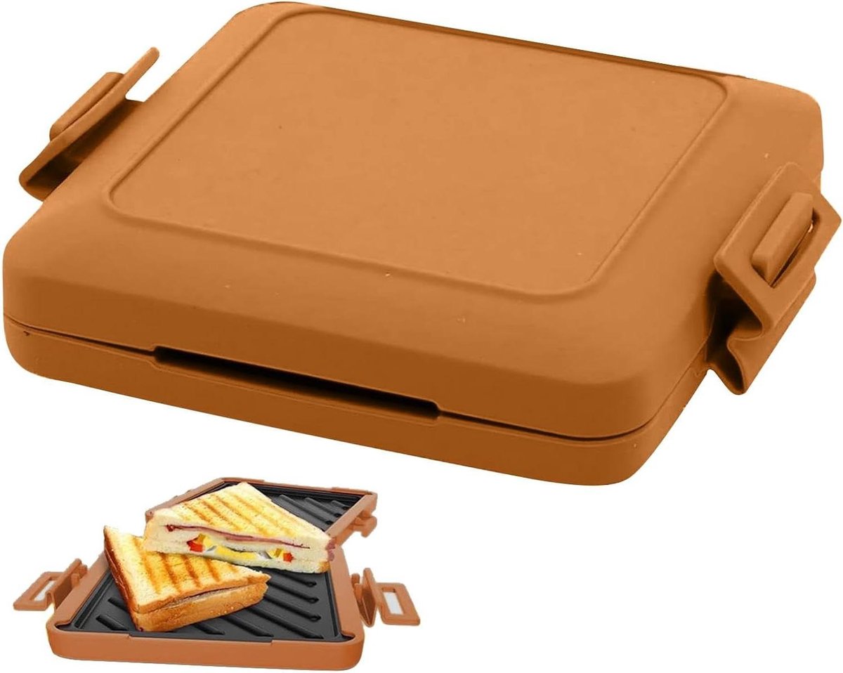 Sandwich Maker - Toastie Maker - Snelle Lunch - Magnetron Geschikt - 5.3 x 15.9 cm - Bruin