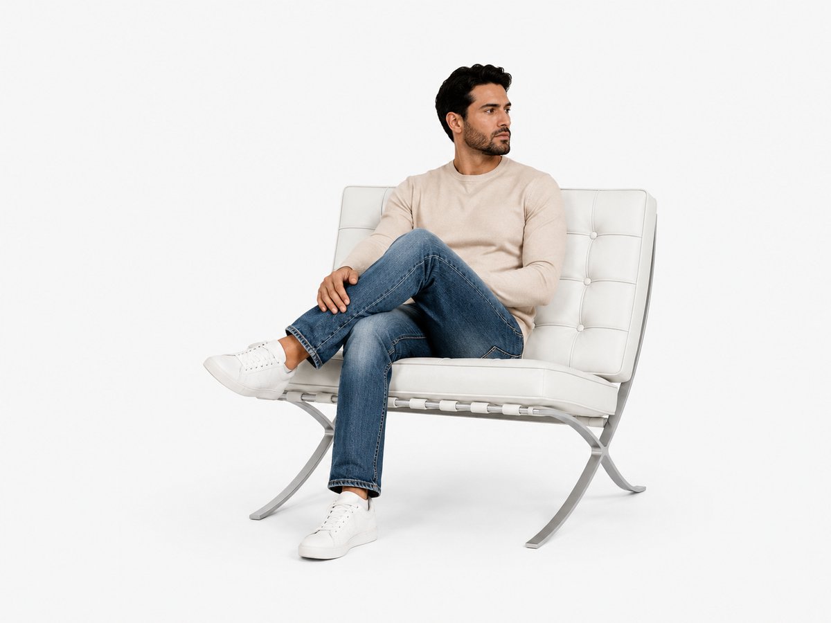 Malmo Chair - Wit Leer - Fauteuil - Stoel